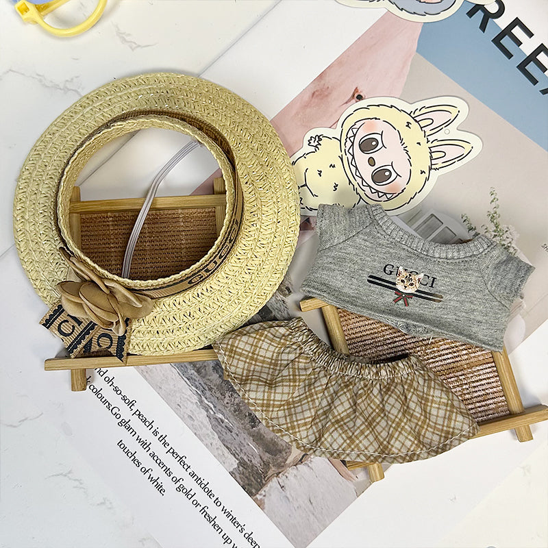 Labubu Outfit – “Gucci Garden Picnic Set” (Fits 17cm Labubu Macaron / Have a Seat / Big into Energy)