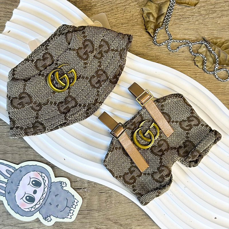 Labubu Outfit – “GG Monogram Bucket Set” (Fits 17cm Labubu Macaron / Have a Seat / Big into Energy)