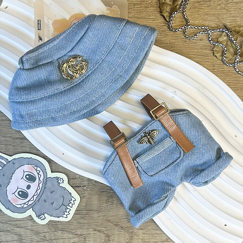 Labubu Outfit – “GG Monogram Bucket Set” (Fits 17cm Labubu Macaron / Have a Seat / Big into Energy)