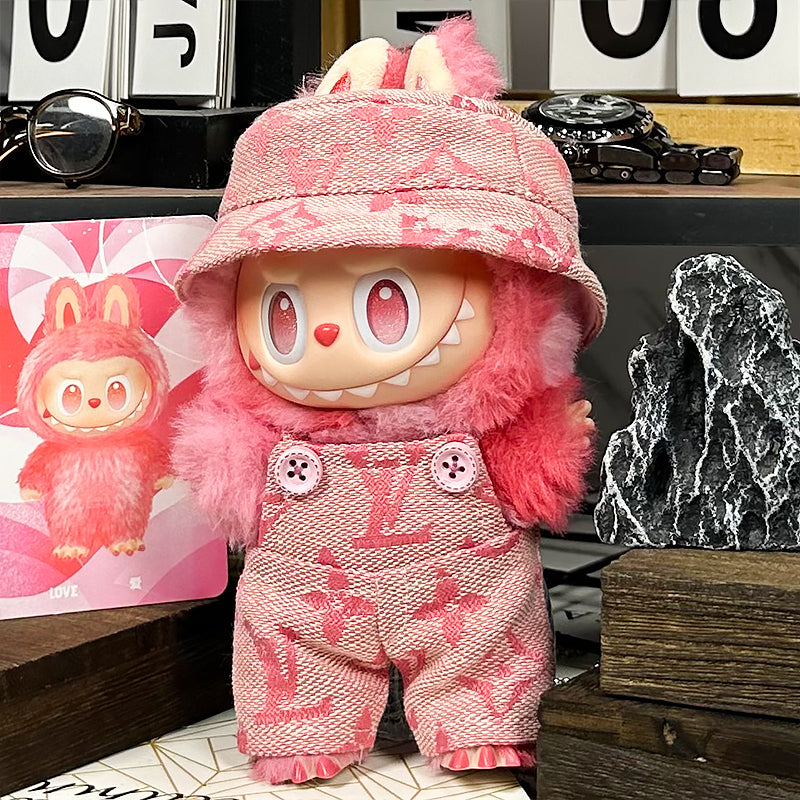 Labubu Outfit – “Vintage LV Denim” (Fits 17cm Labubu Macaron / Have a Seat / Big into Energy)