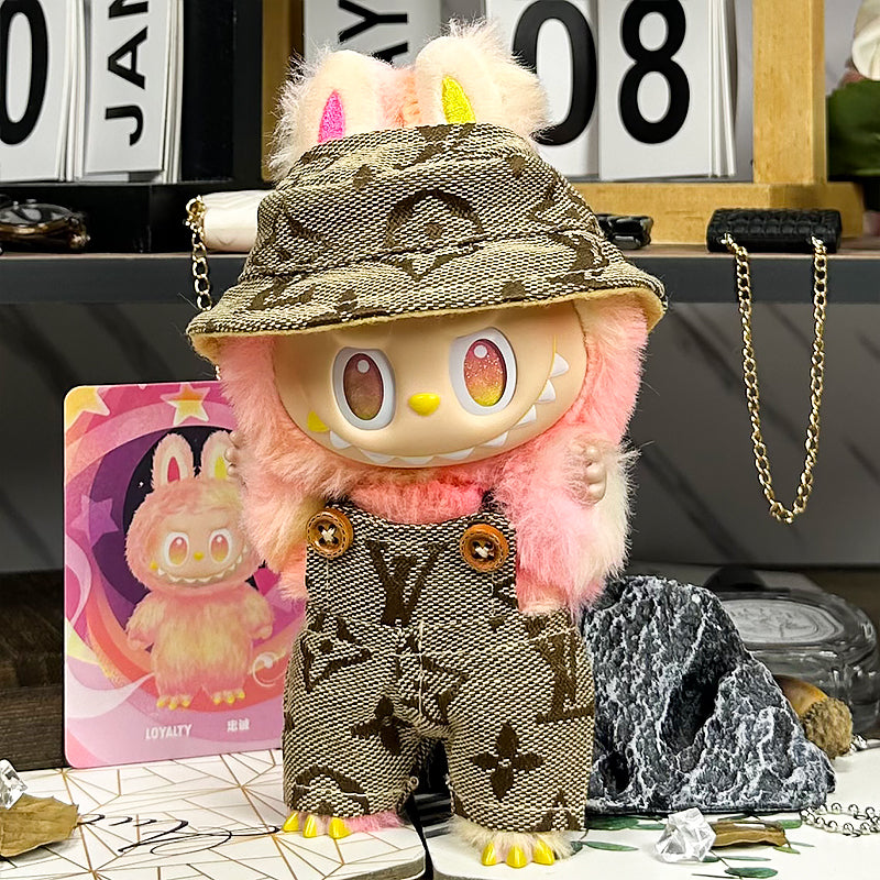 Labubu Outfit – “Vintage LV Denim” (Fits 17cm Labubu Macaron / Have a Seat / Big into Energy)
