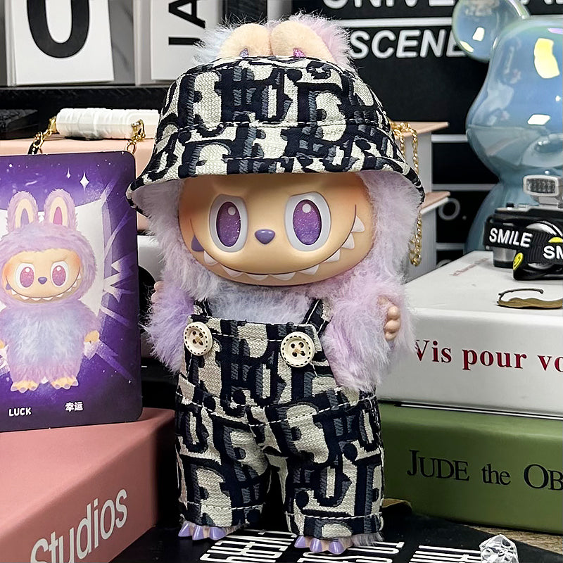 Labubu Outfit – “Dior Street Monogram” (Fits 17cm Labubu Macaron / Have a Seat / Big into Energy)