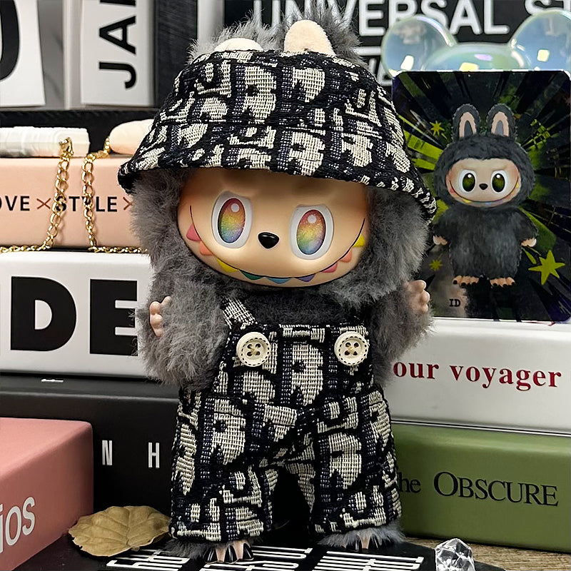 Labubu Outfit – “Dior Street Monogram” (Fits 17cm Labubu Macaron / Have a Seat / Big into Energy)
