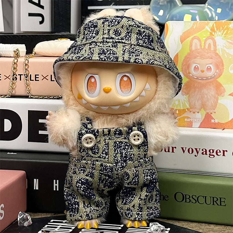 Labubu Outfit – “Dior Street Monogram” (Fits 17cm Labubu Macaron / Have a Seat / Big into Energy)