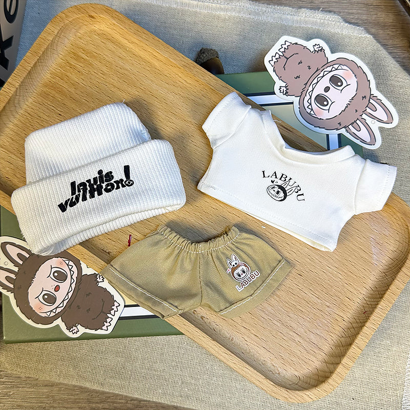 Labubu Outfit – “LV Street Light Set: Khaki Edition” (Fits 17cm Labubu Macron / Have a Seat / Big into Energy)