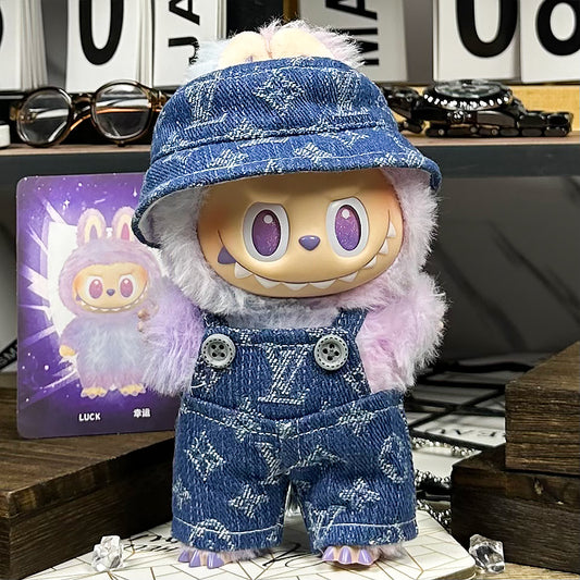 Labubu Outfit – “Vintage LV Denim” (Fits 17cm Labubu Macaron / Have a Seat / Big into Energy)